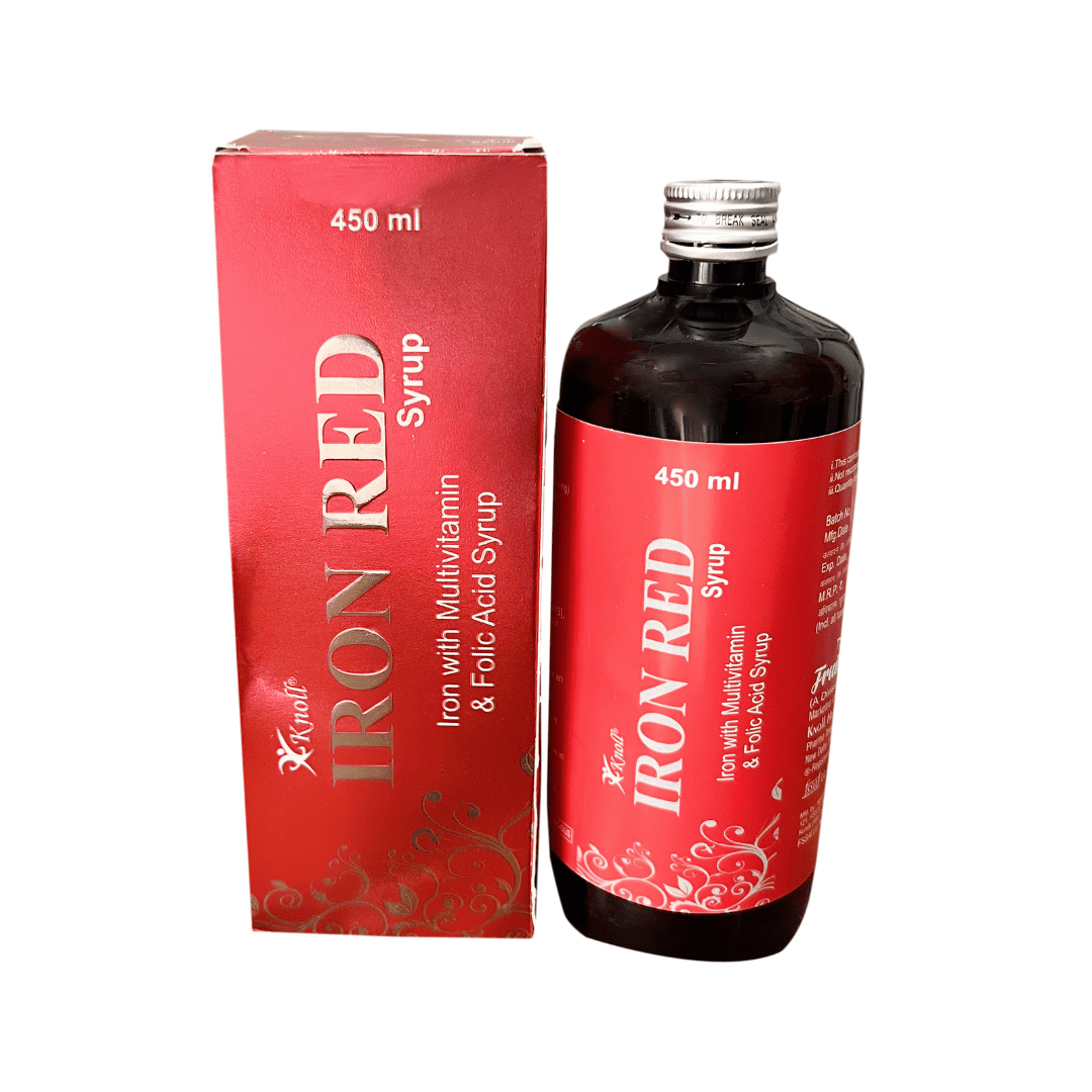 Knoll Iron Red Syrup | Iron, Multivitamin & Folic Acid Syrup