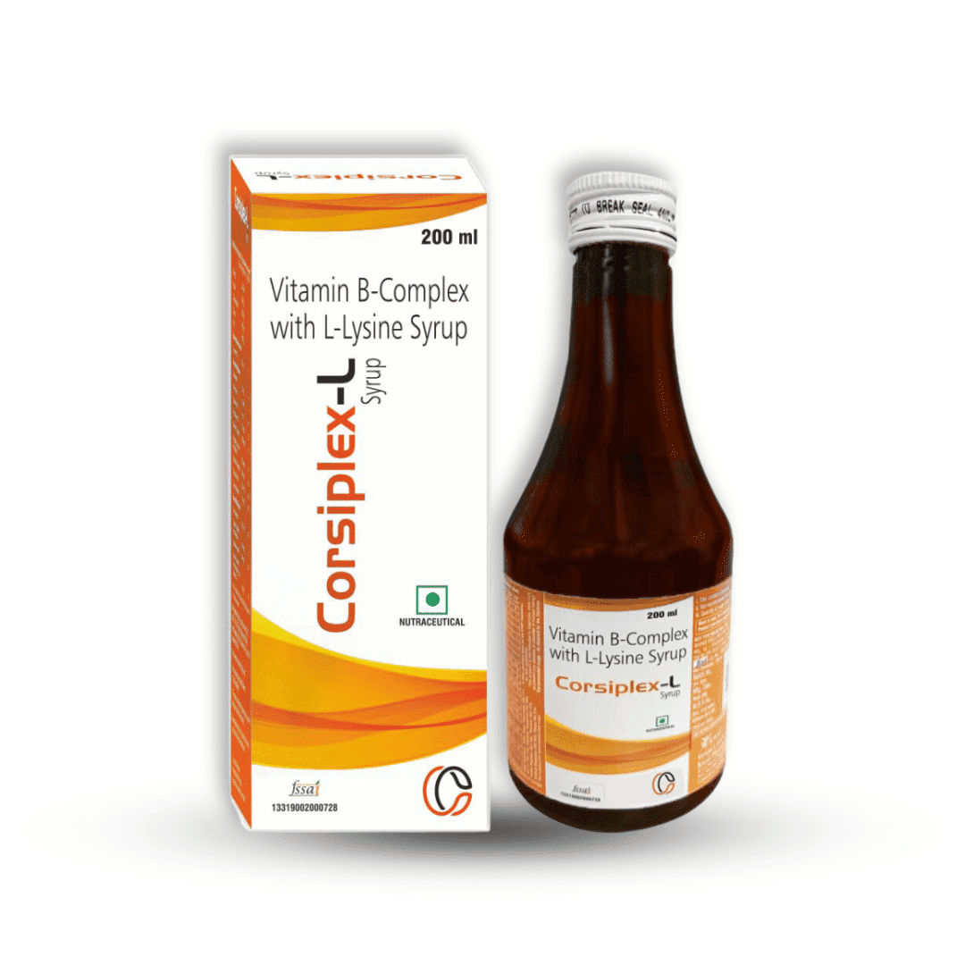 Corsiplx-L Syrup | Vitamin-B complex | L-lysine Syrup