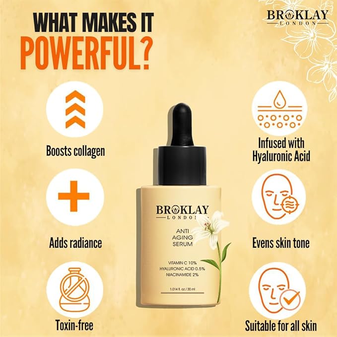 Broklay London Face Serum | Vitamin C, Niacinamide, Hyaluronic Acid | Anti-Aging, All Akin Types - Image 7