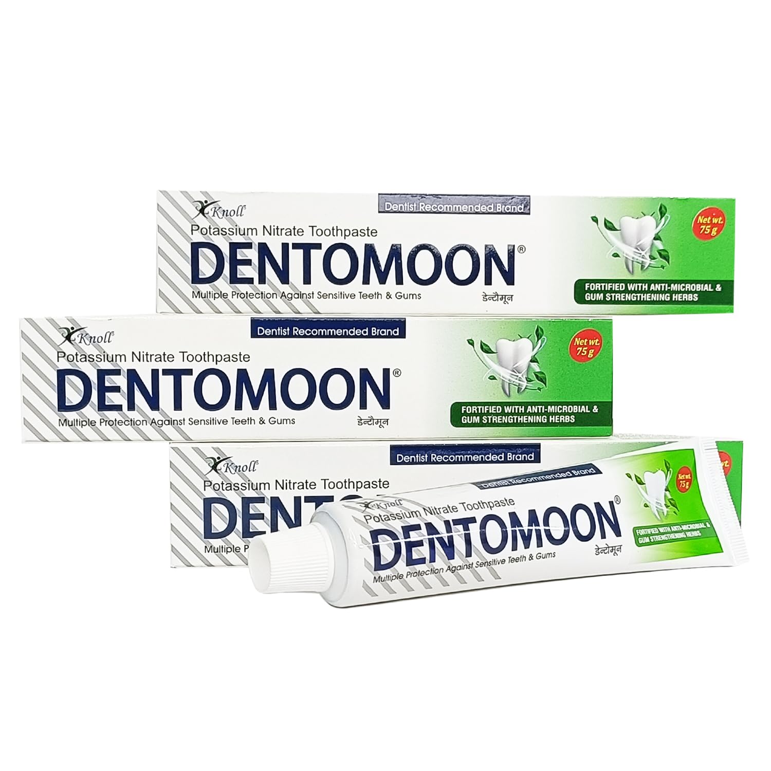 Dentomoon Toothpaste | Potassium nitrate toothpaste, for sensitive teeth | Herbal & Sensitive Care Formula | Pack of 3