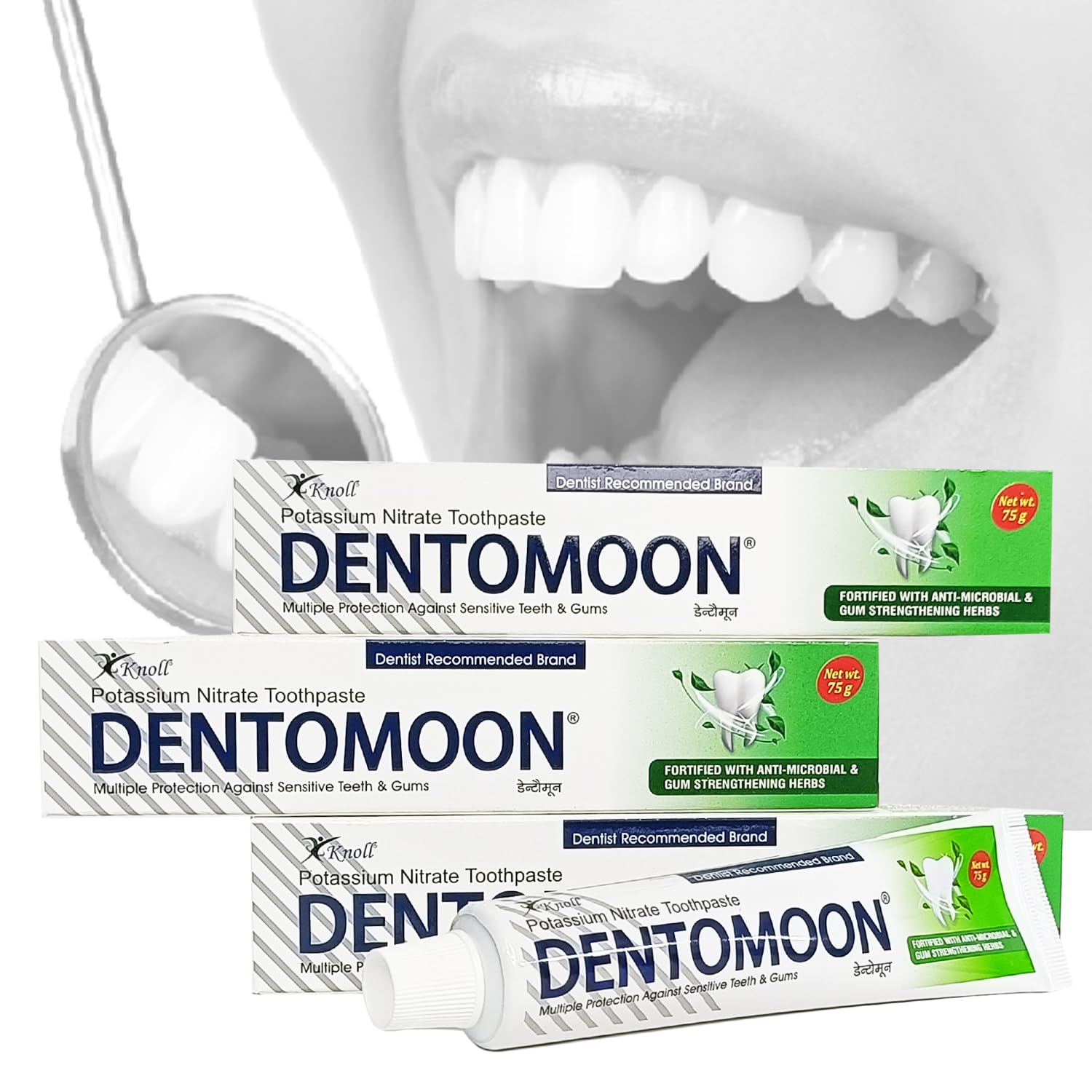 Dentomoon Toothpaste | Potassium nitrate toothpaste, for sensitive teeth | Herbal & Sensitive Care Formula | Pack of 3 - Image 2