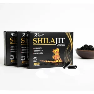 Knoll Shilajit Capsules | Shilajit Extract (Asphaltum) with Fulvic Acid | 100% Vegetarian (Pack of 3) Capsules