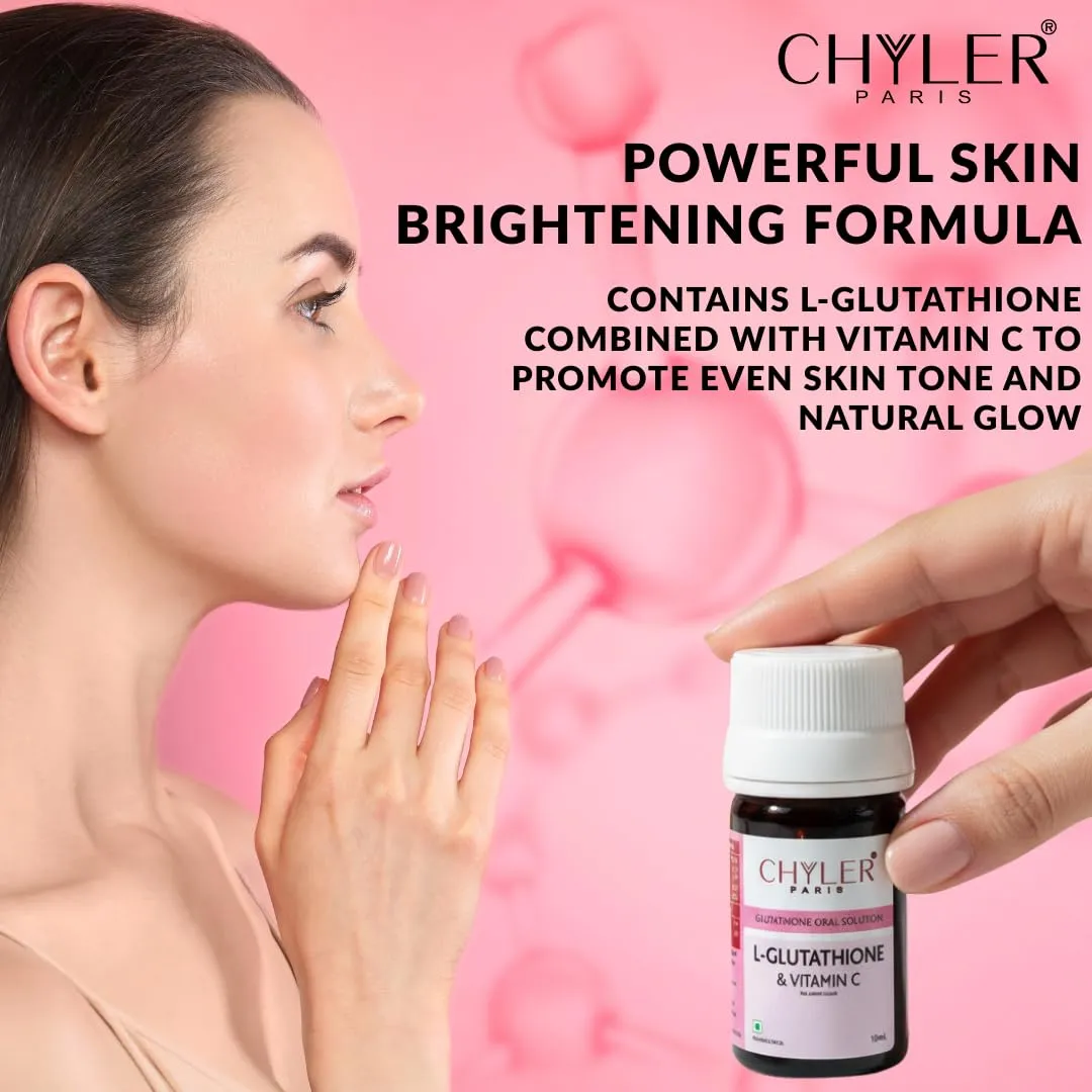 Chyler Paris L-Glutathione Liquid Shots | L-Glutathione with Vitamin C & Hyaluronic Acid | 10 ml x 4 Bottles - Image 4