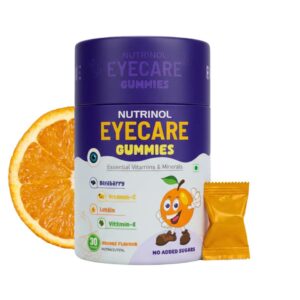 Nutrinol Eye Care Gummies with Lutein, Zeaxanthin & Bilberry Extract | Vitamins A, C, E & Antioxidants | Vision & Eye Health Support | 30 Gummies