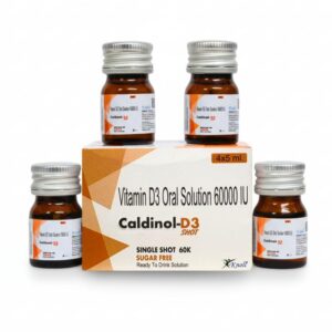 Caldinol-D3 Shot 4x5ml | Cholecalciferol (Vitamin D3) 60,000 IU Nano Droplet | High Strength Vitamin D Supplement
