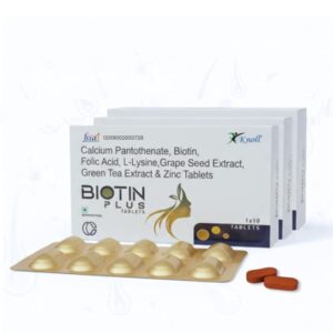 Knoll Biotin Plus Tablets | Biotin, Multivitamins, Zinc, Iron & Antioxidant Extracts | Grape Seed & Green Tea Formula | Daily Nutritional Supplement | (3x10 Capsules)