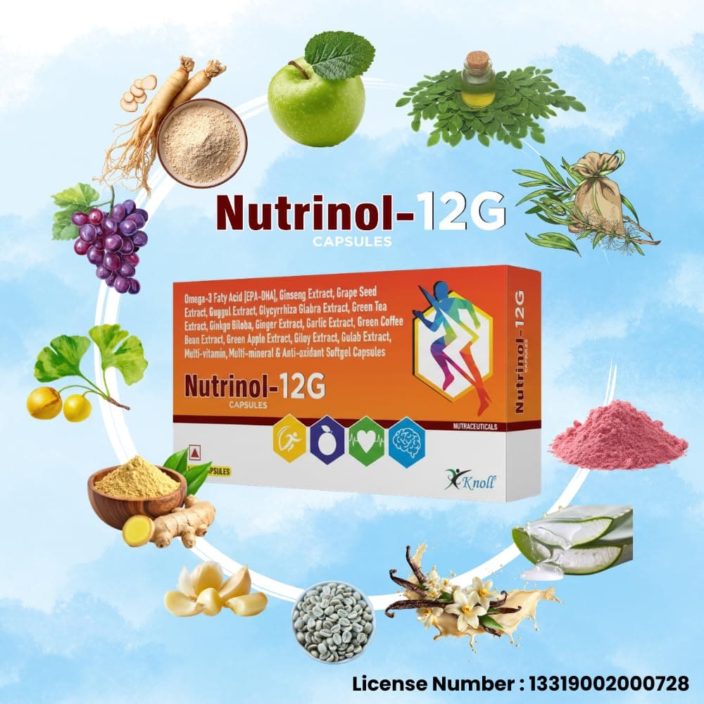 Nutrinol 12G Softgel Capsules | Omega-3 (EPA & DHA), Multivitamins, Minerals & Herbal Extracts | Advanced Daily Nutritional Supplement | 10 Capsules - Image 2