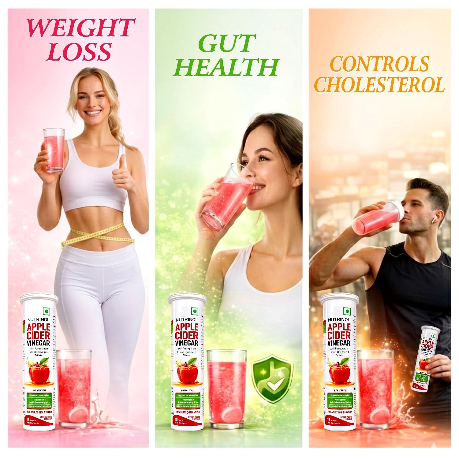 Nutrinol Apple Cider Vinegar Tablets 500 mg | With Pomegranate Extract & Vitamins B6 & B12 | Daily Wellness Supplement | 15 Tablets - Image 8