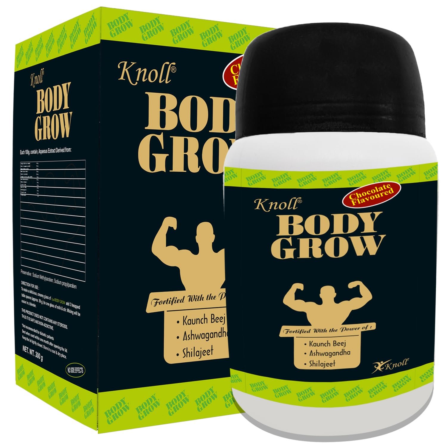 Knoll Body Grow Powder For Muscle Mass Gain Weight Gainers And Weight Gain Muscle Building With Ashwagandha & Shilajeet (300G) Per Pack (Pack Of 1)