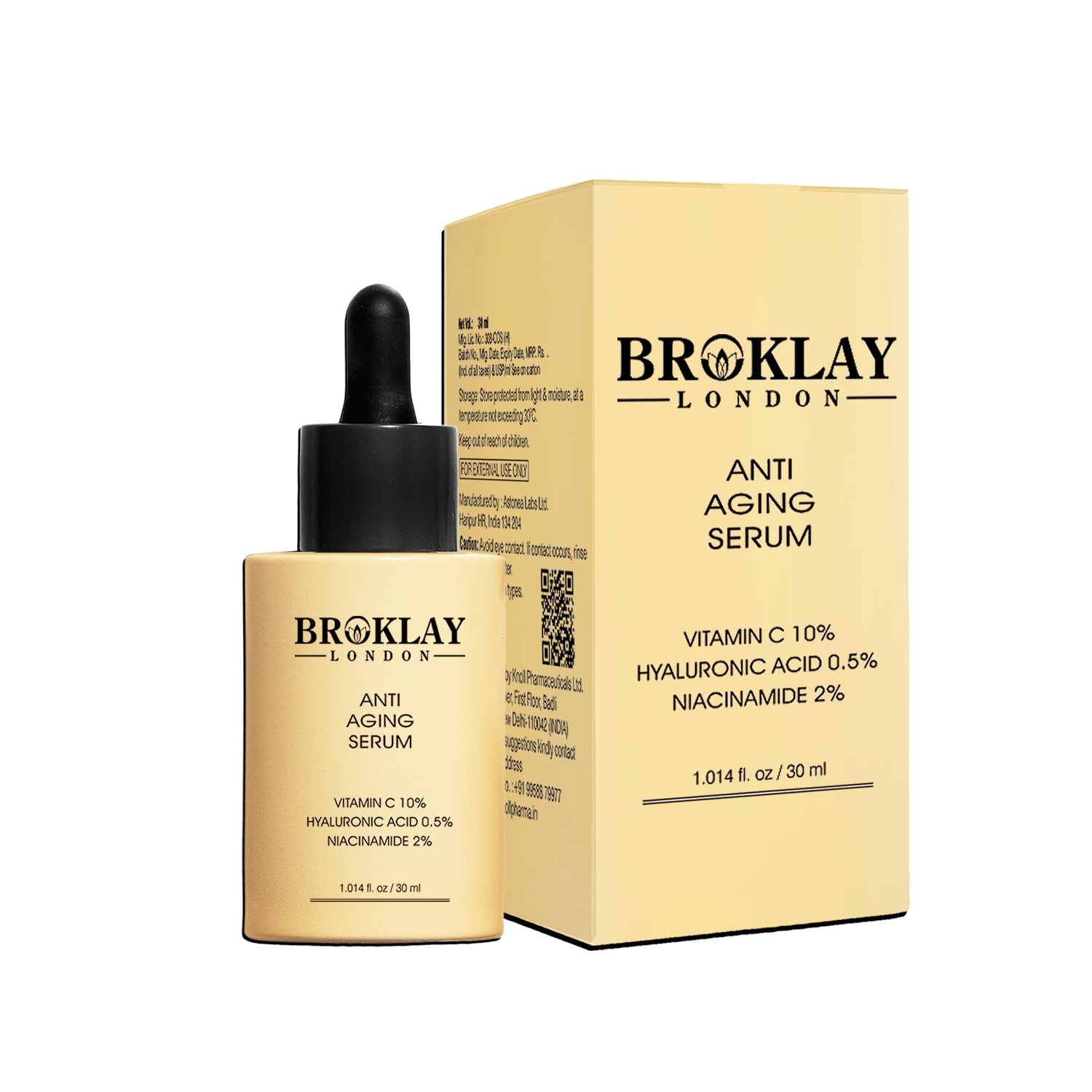 Broklay London Face Serum | Vitamin C, Niacinamide, Hyaluronic Acid | Anti-Aging, All Akin Types