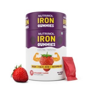 Nutrinol Iron Gummies | Iron with Folic Acid & Vitamin E | Dietary Supplement Gummies (30 Gummies)
