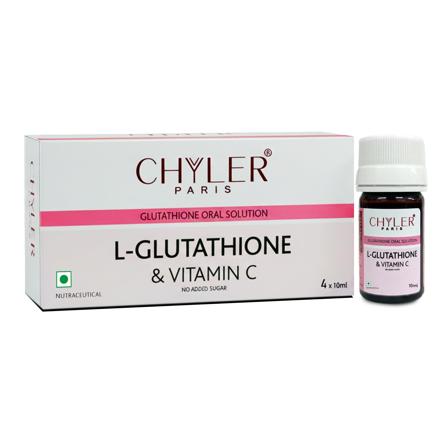 Chyler Paris L-Glutathione Liquid Shots | L-Glutathione with Vitamin C | 10 ml x 4 Bottles