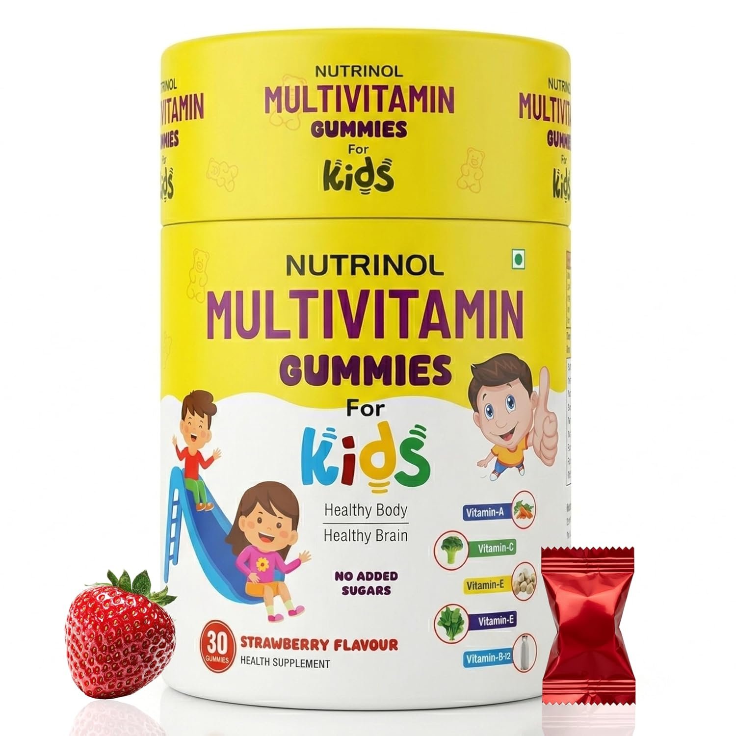 Nutrinol Kids Multivitamin Gummies | Vitamin C, A, D3, B-Complex & Biotin | Tasty Daily Nutritional Support for Kids | 30 Gummies