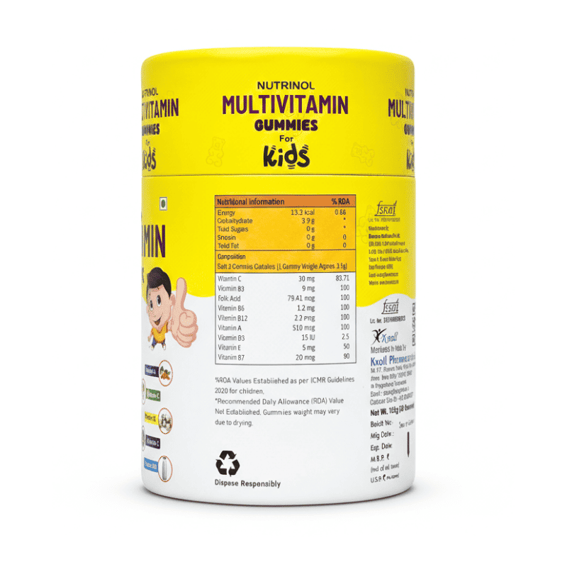 Nutrinol Kids Multivitamin Gummies | Vitamin C, A, D3, B-Complex & Biotin | Tasty Daily Nutritional Support for Kids | 30 Gummies - Image 2