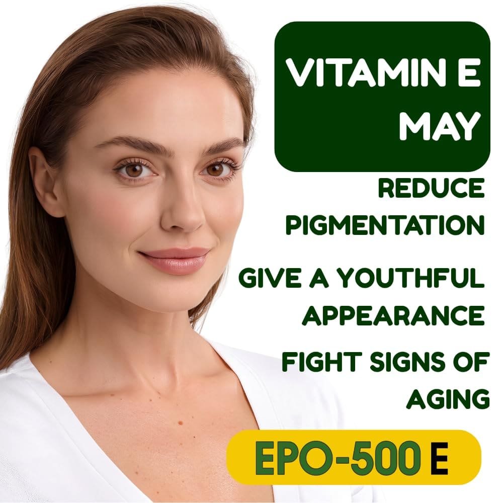 EPO-500E Softgel Capsules | Evening Primrose Oil 500 mg with Vitamin E | Daily Nutritional Supplement | 10 capsules - Image 2