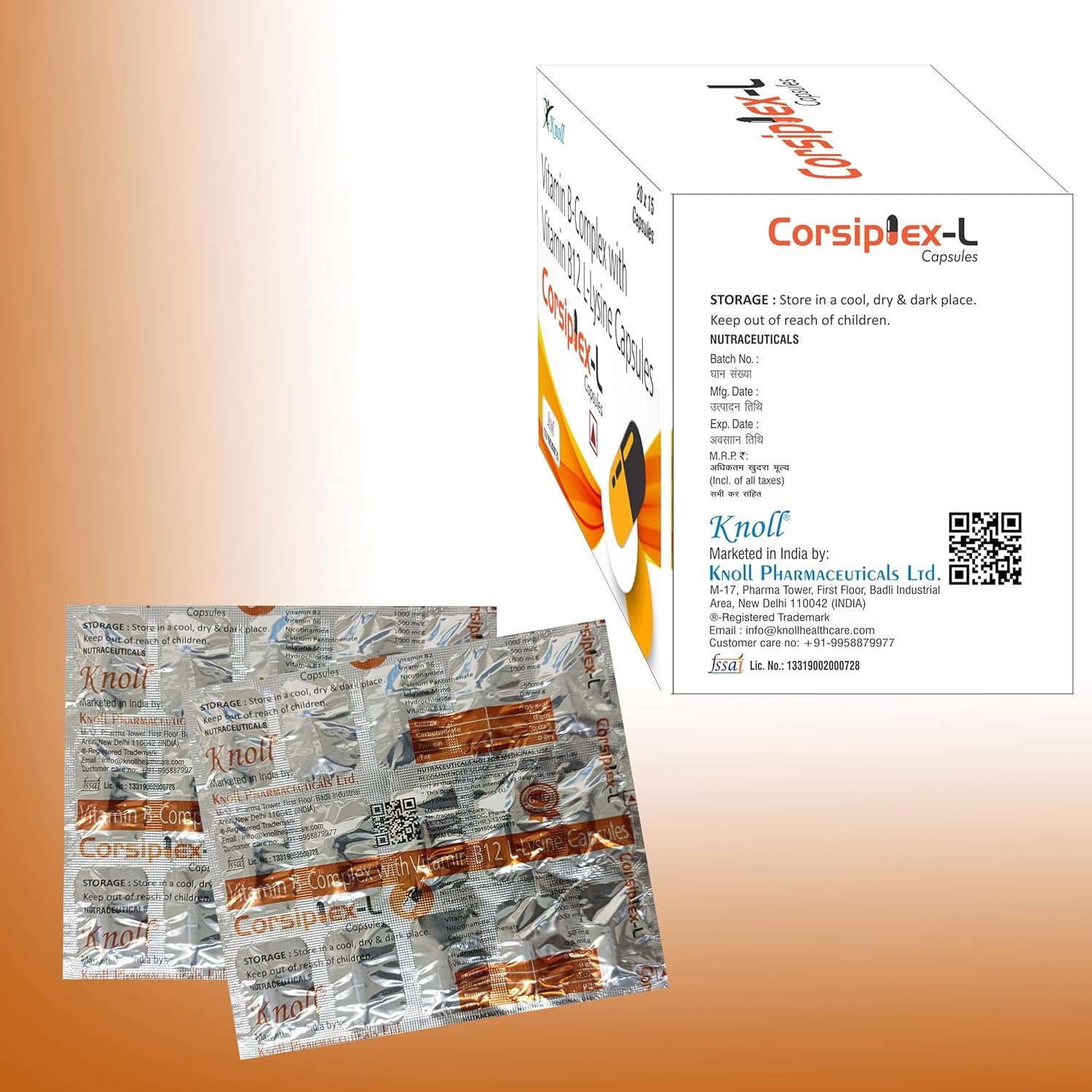 Corsiplex-L Capsules | Vitamin B complex | Vitamin B-12 L-Lysine (pack of 3) - Image 3
