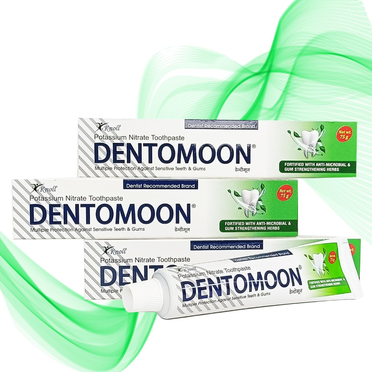 Dentomoon Toothpaste | Potassium nitrate toothpaste, for sensitive teeth | Herbal & Sensitive Care Formula | Pack of 3 - Image 3