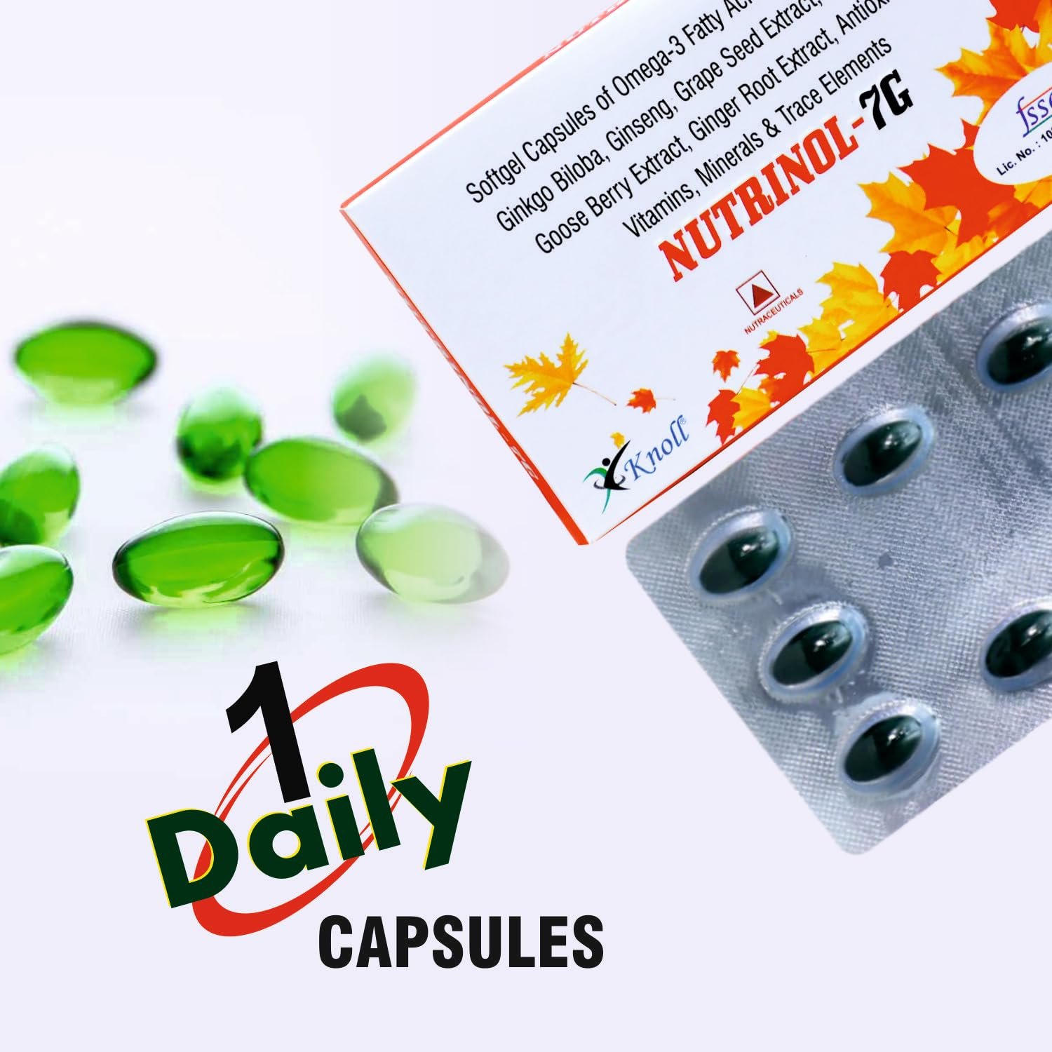 Nutrinol-7G Softgel Capsules | Omega-3 Fatty acids | Multivitamins (10 Capsules) - Image 3