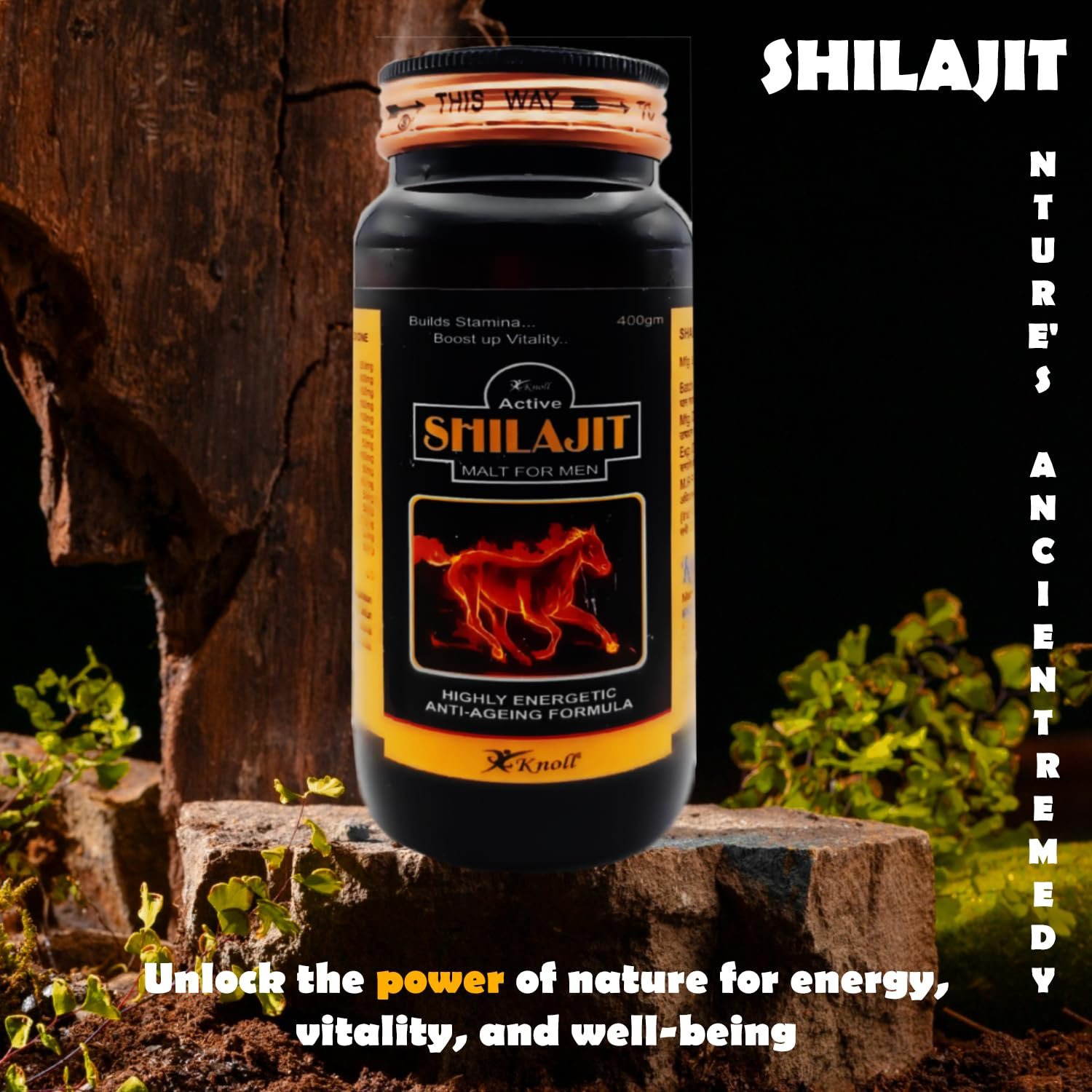 Knoll Active Shilajit Malt Natural Energy Ashwagandha Shatavari Energy booster 400 gm. - Image 4