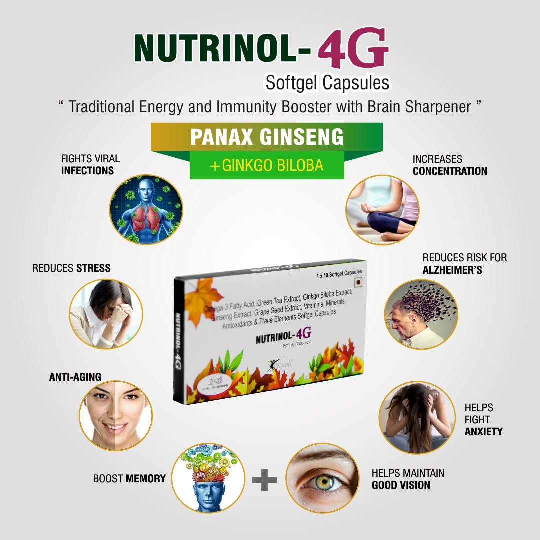 Nutrinol-4g Softgel Capsules | Multivitamins | Omega - 3 Fatty Acid | Antioxidants & Minerals (30 Capsules) - Image 3