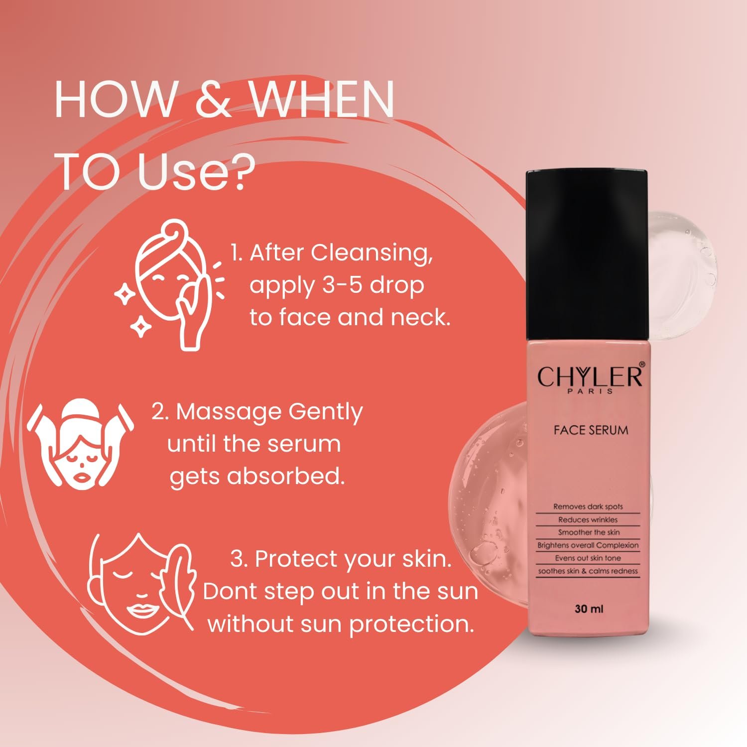 Chyler Paris Face Serum | anti-aging, brightening skin, pigmentation, glowing skin, vitamin E face serum - Image 4