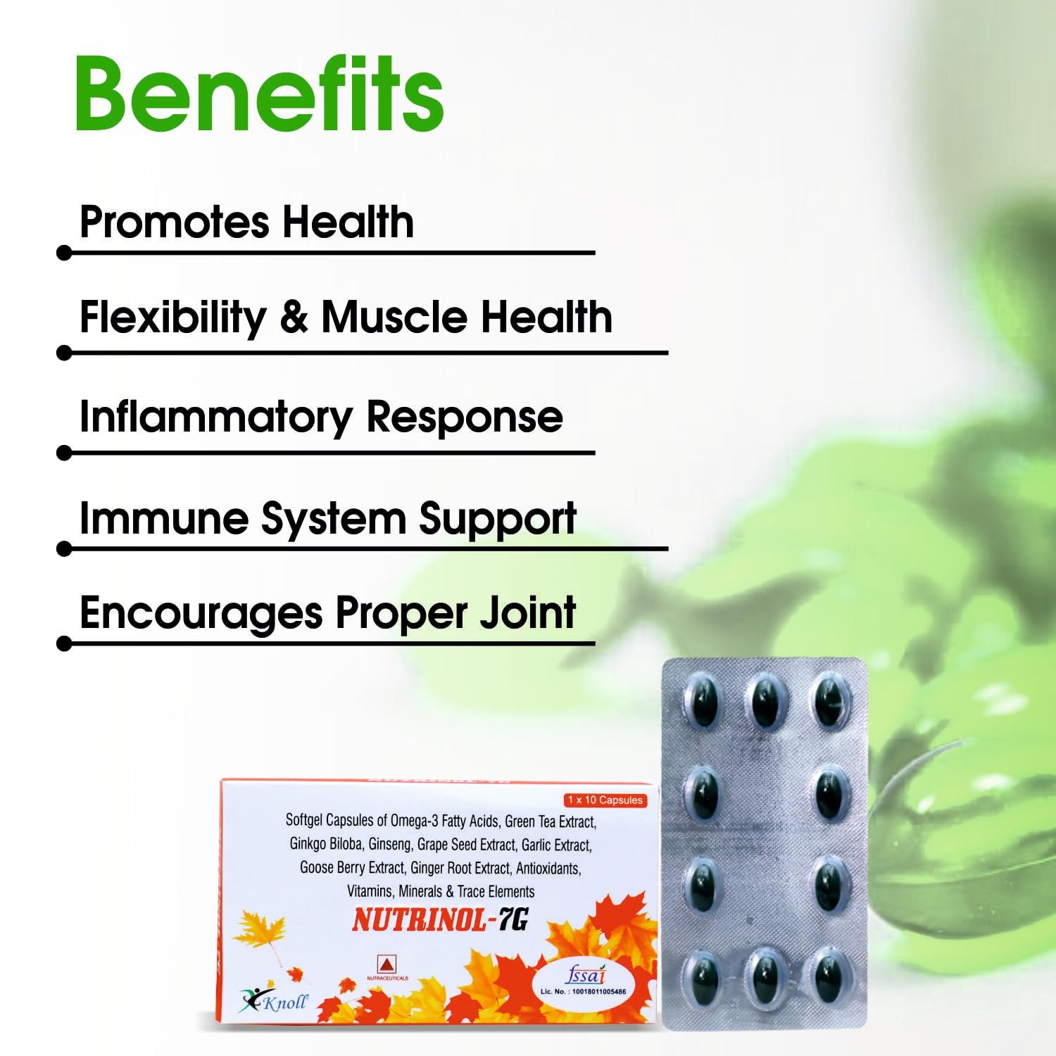 Nutrinol-7G Softgel Capsules | Omega-3 Fatty acids | Multivitamins (10 Capsules) - Image 5