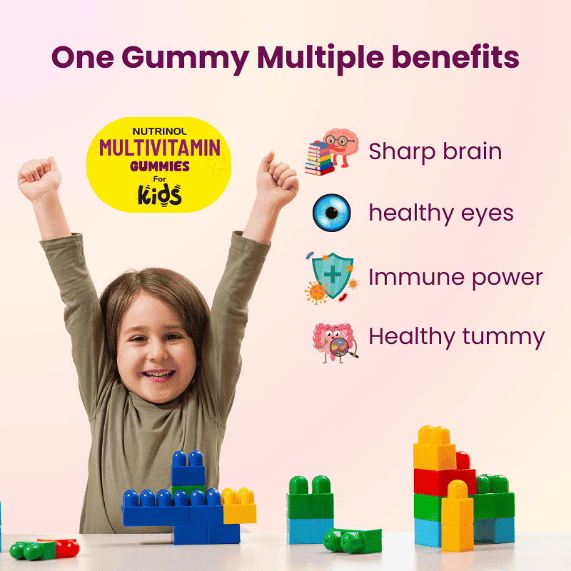 Nutrinol Kids Multivitamin Gummies | Vitamin C, A, D3, B-Complex & Biotin | Tasty Daily Nutritional Support for Kids | 30 Gummies - Image 6