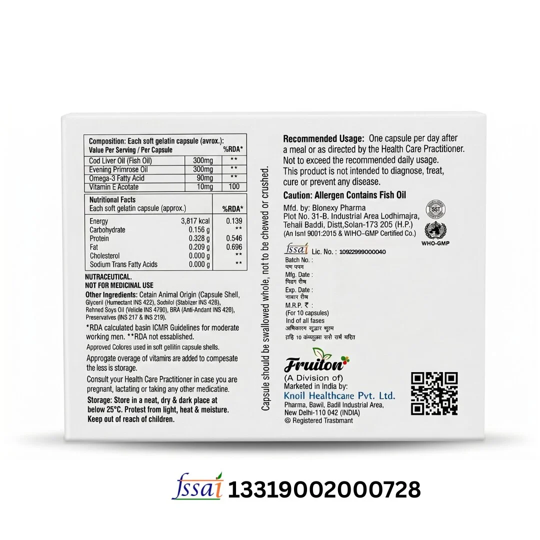 Omega-Soft Softgel Capsules | Omega-3 Fatty Acid | Cod Liver Oil | Vitamin-E Capsules (30 Capsules) - Image 9