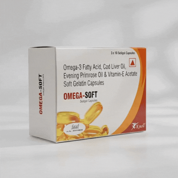 Omega-Soft Softgel Capsules | Omega-3 Fatty Acid | Cod Liver Oil | Vitamin-E Capsules (30 Capsules) - Image 2